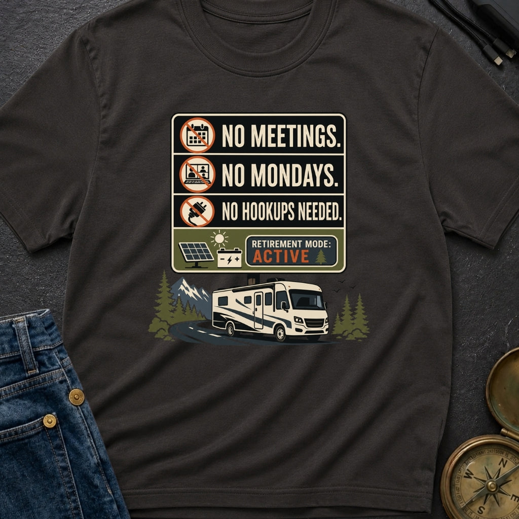 No Meetings No Mondays No Hookups Needed - T-Shirt