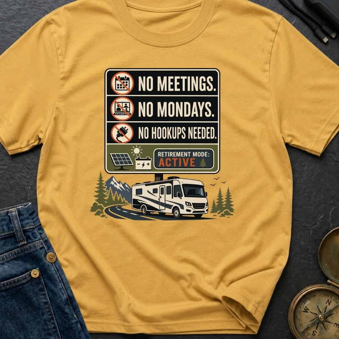 No Meetings No Mondays No Hookups Needed - T-Shirt