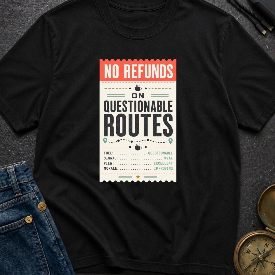No Refunds On Questionable Routes - T-Shirt