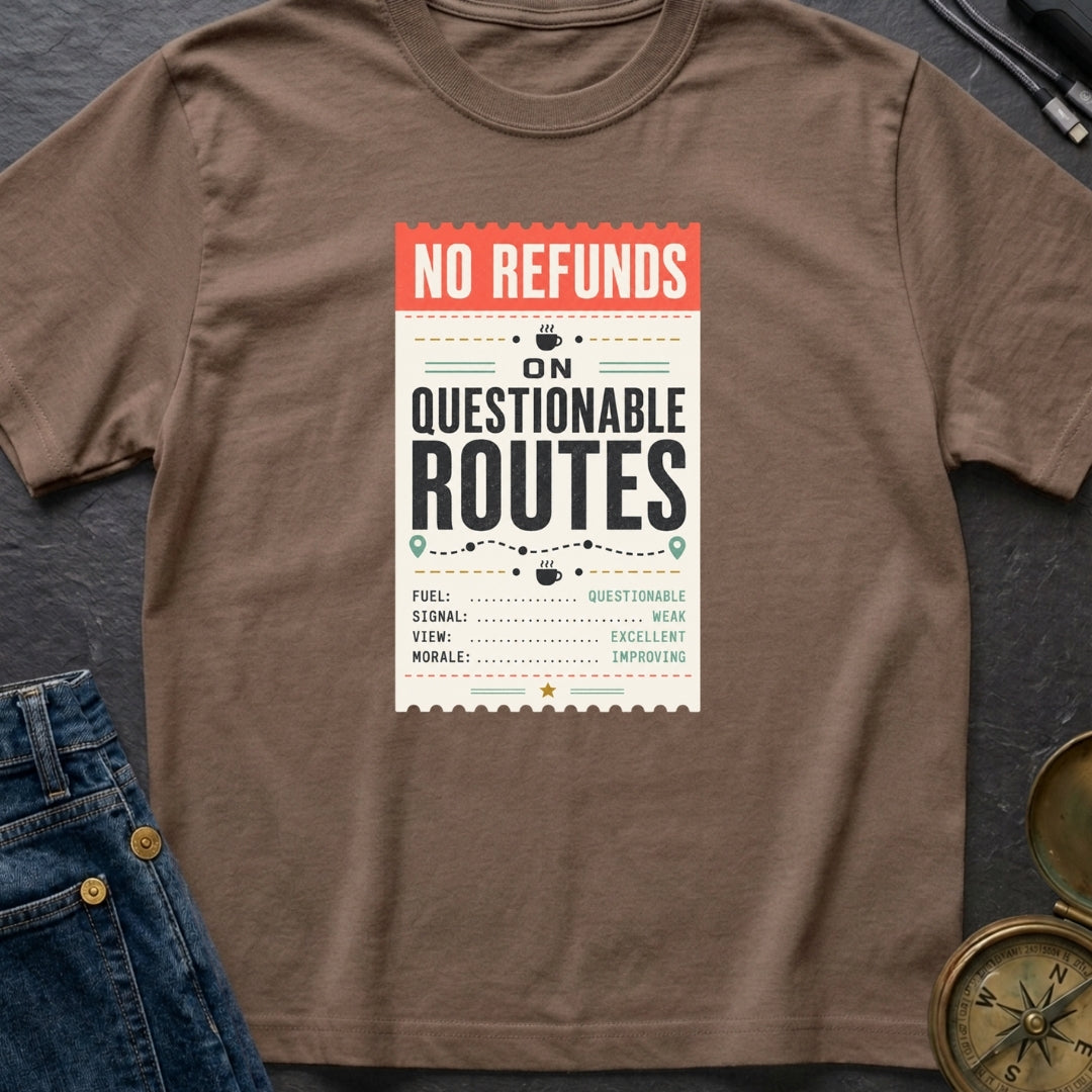 No Refunds On Questionable Routes - T-Shirt