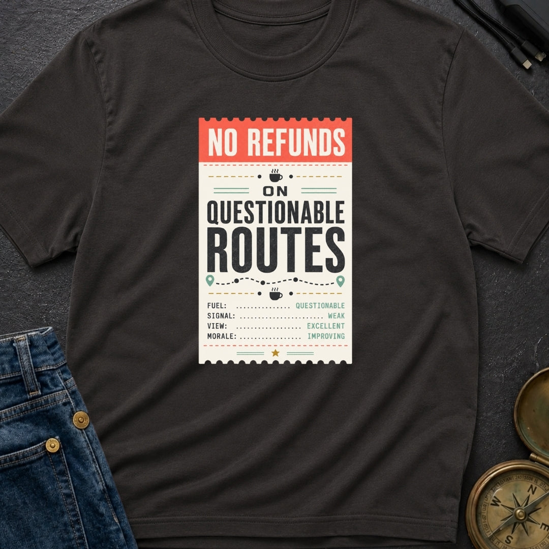 No Refunds On Questionable Routes - T-Shirt