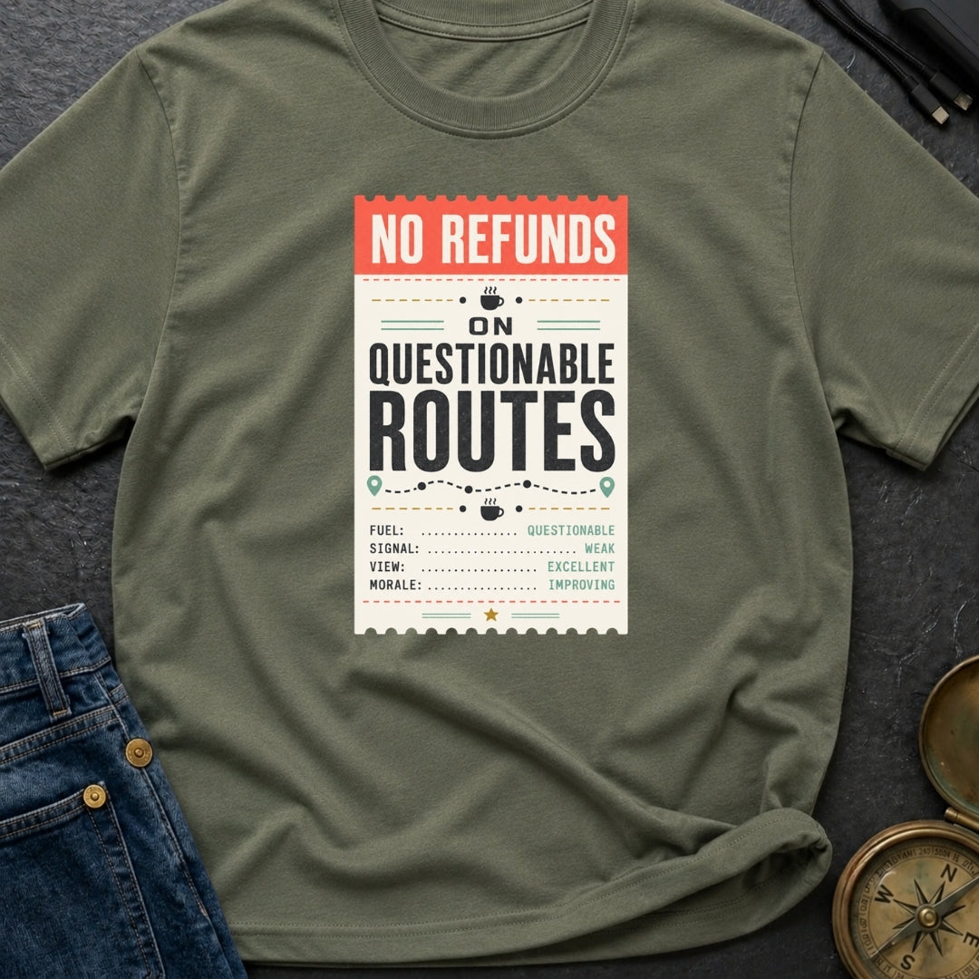 No Refunds On Questionable Routes - T-Shirt