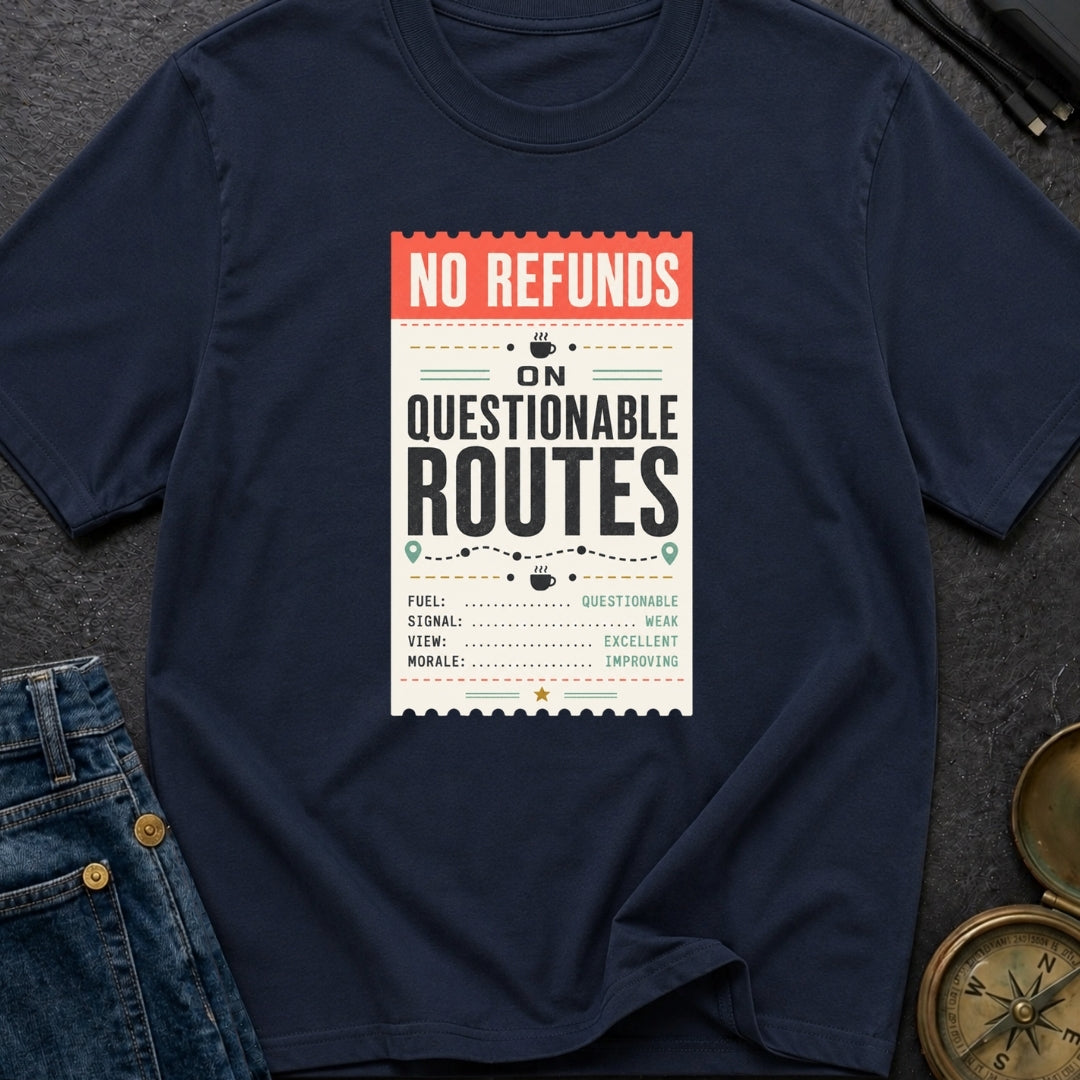 No Refunds On Questionable Routes - T-Shirt