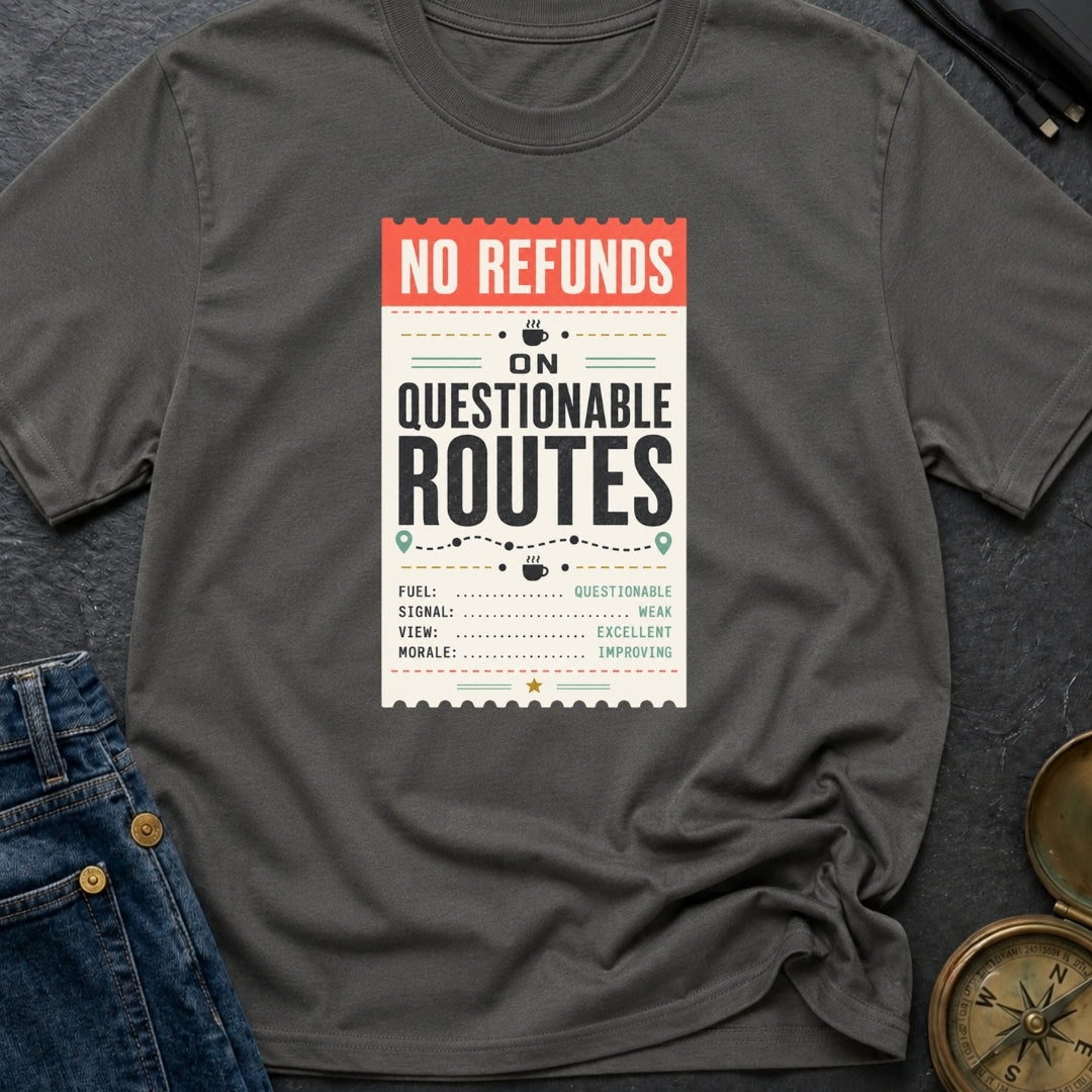 No Refunds On Questionable Routes - T-Shirt