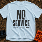 No Bars No Problem - T-Shirt in Chambray - The design features the large stacked text "NO SERVICE", where the inside of...
