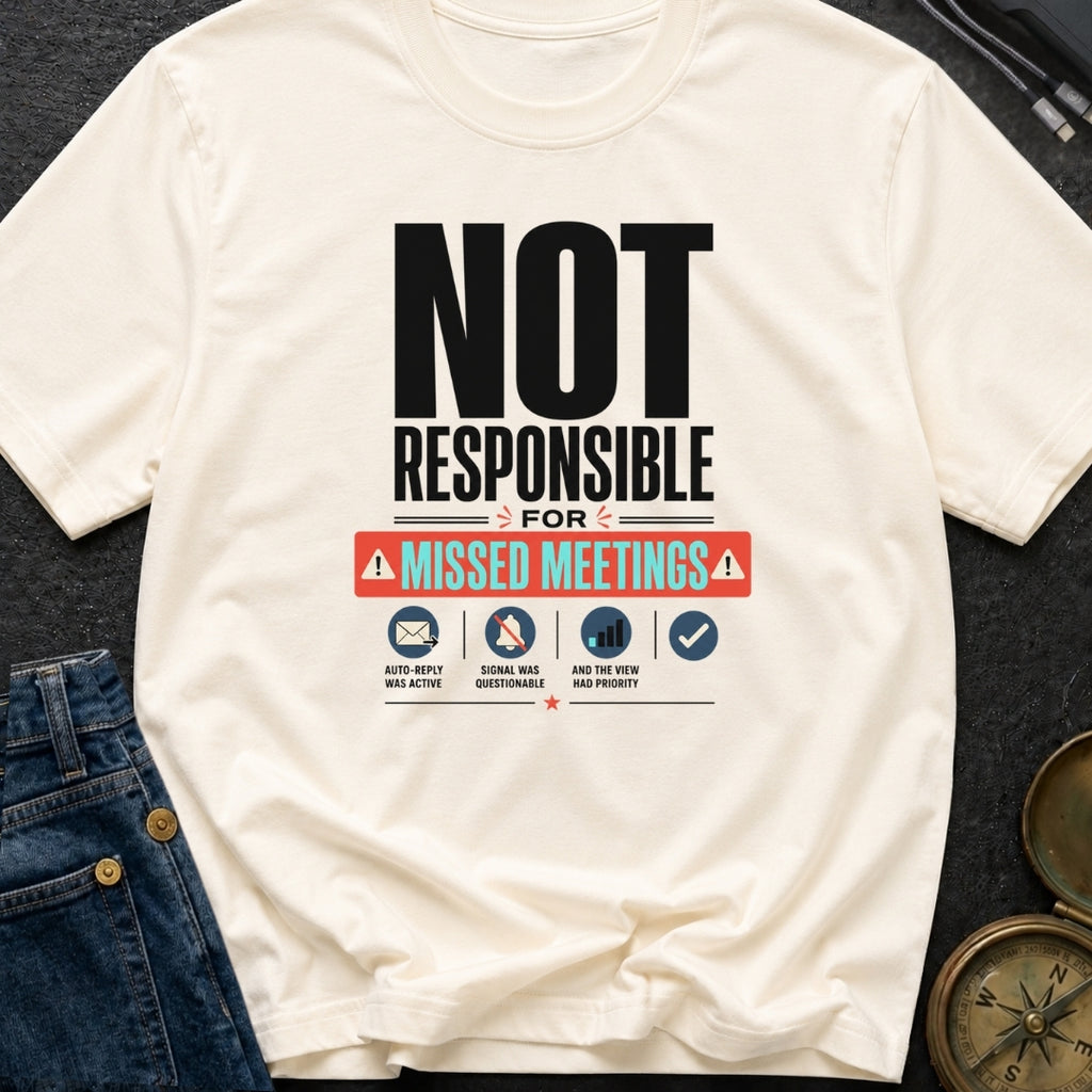Not Responsible For Missed Meetings - T-Shirt