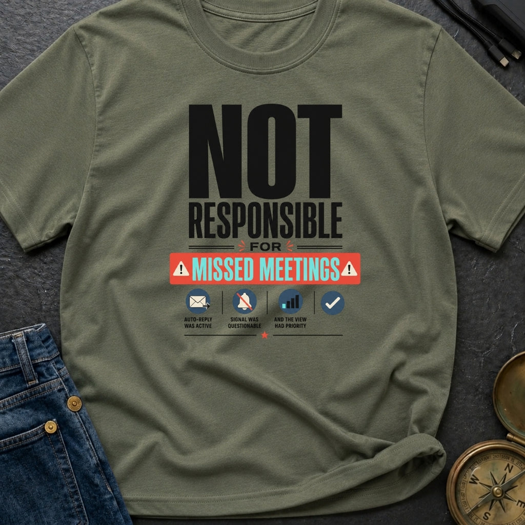 Not Responsible For Missed Meetings - T-Shirt