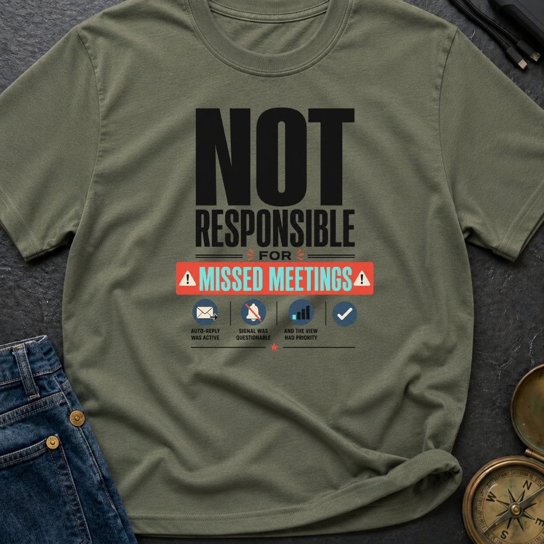 Not Responsible For Missed Meetings - T-Shirt