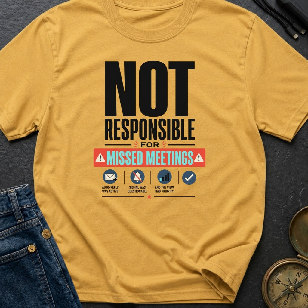 Not Responsible For Missed Meetings - T-Shirt