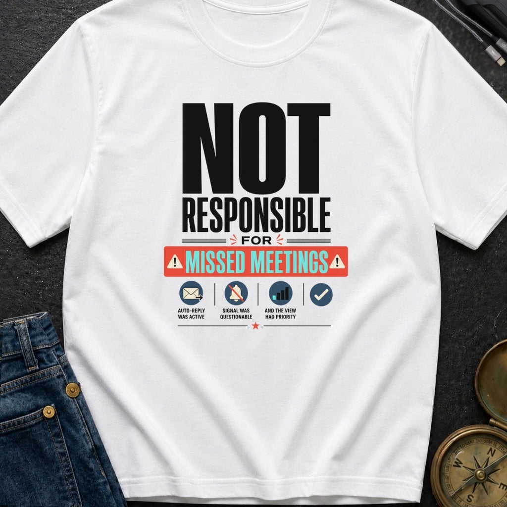 Not Responsible For Missed Meetings - T-Shirt