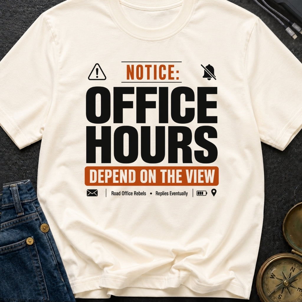 Notice Office Hours Depend On The View - T-Shirt