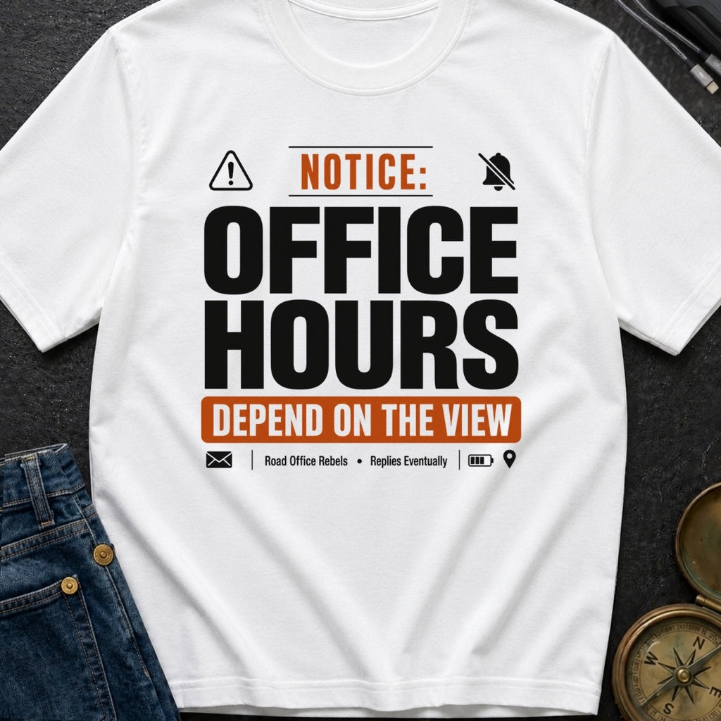 Notice Office Hours Depend On The View - T-Shirt