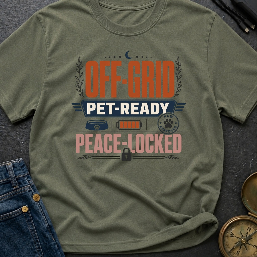 Off Grid Pet Ready Peace Locked - T-Shirt