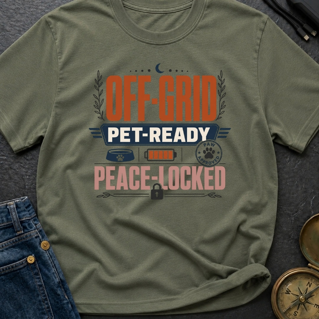 Off Grid Pet Ready Peace Locked - T-Shirt