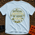 View Quality Inspector - T-Shirt in Chambray - A circular badge design featuring the text "OFFICIAL INSPECTOR OF GOOD...