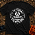 Chief Stick Officer - T-Shirt in Black - A vintage-style circular badge design featuring a large paw print hovering over...