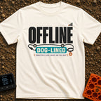 Offline Dog Lined - T-Shirt in Ivory - Graphic text reading "OFFLINE" next to a low cell phone signal icon, positioned...