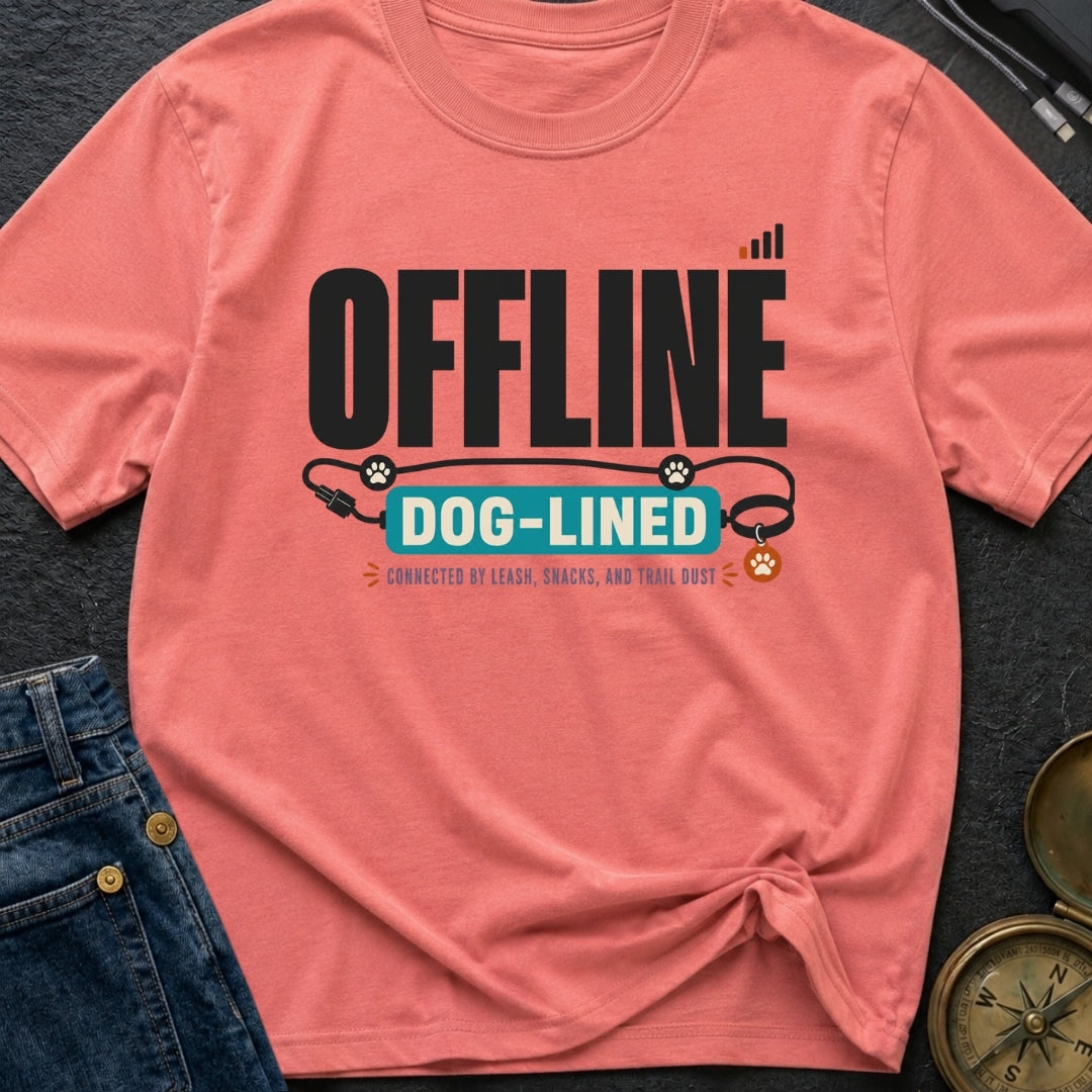 Offline But Dog Lined - T-Shirt