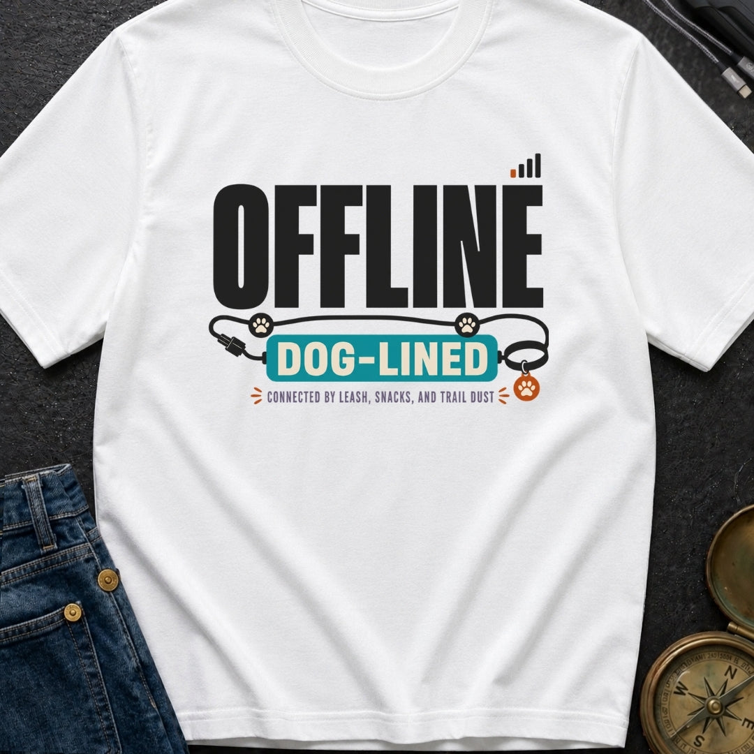 Offline But Dog Lined - T-Shirt