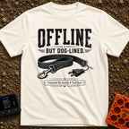 Offline Off The Leash - T-Shirt in Ivory - A black and white illustration of a dog leash that has a standard metal snap...