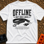 Offline Off The Leash - T-Shirt in White - A black and white illustration of a dog leash that has a standard metal snap...
