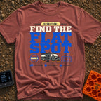 Find The Flat Spot - T-Shirt in Brick - The design features large typography reading "OPERATION: FIND THE FLAT SPOT"...