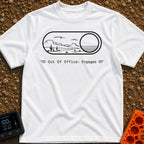 Desert Duty On - T-Shirt in White - A minimalist line-art drawing of a digital toggle switch flipped to the "on"...