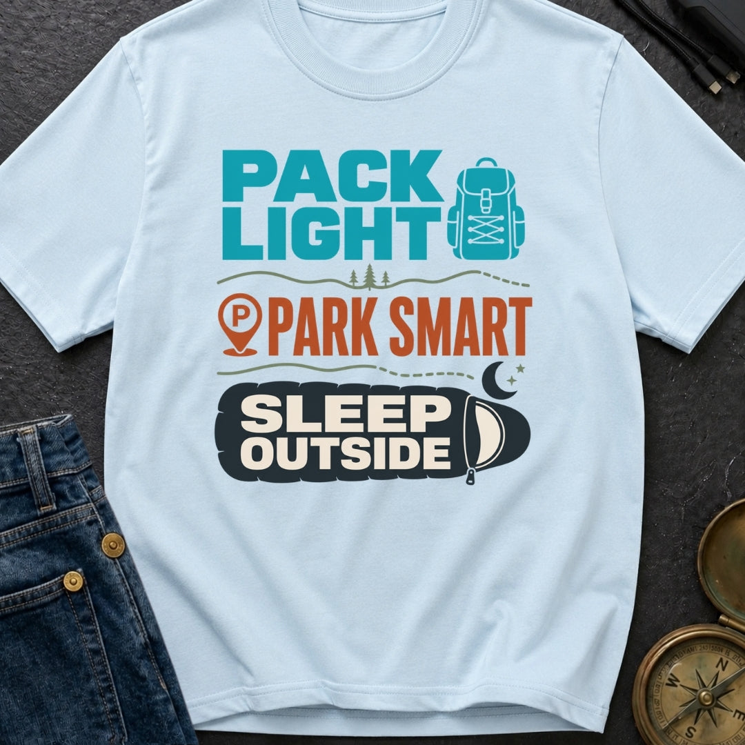Pack Light Park Smart Sleep Outside - T-Shirt