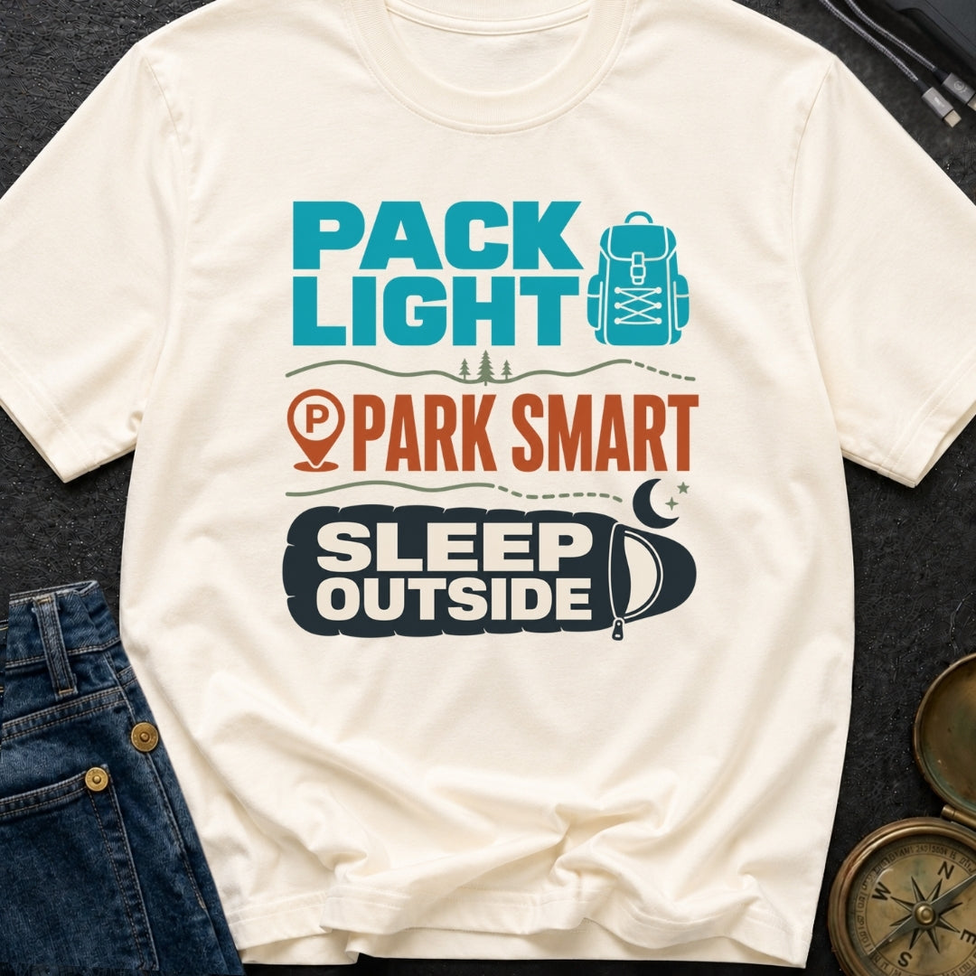 Pack Light Park Smart Sleep Outside - T-Shirt