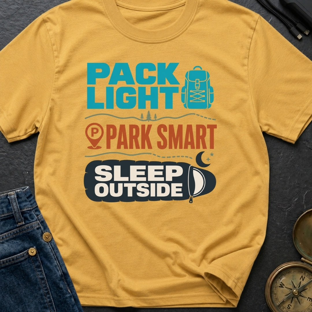 Pack Light Park Smart Sleep Outside - T-Shirt