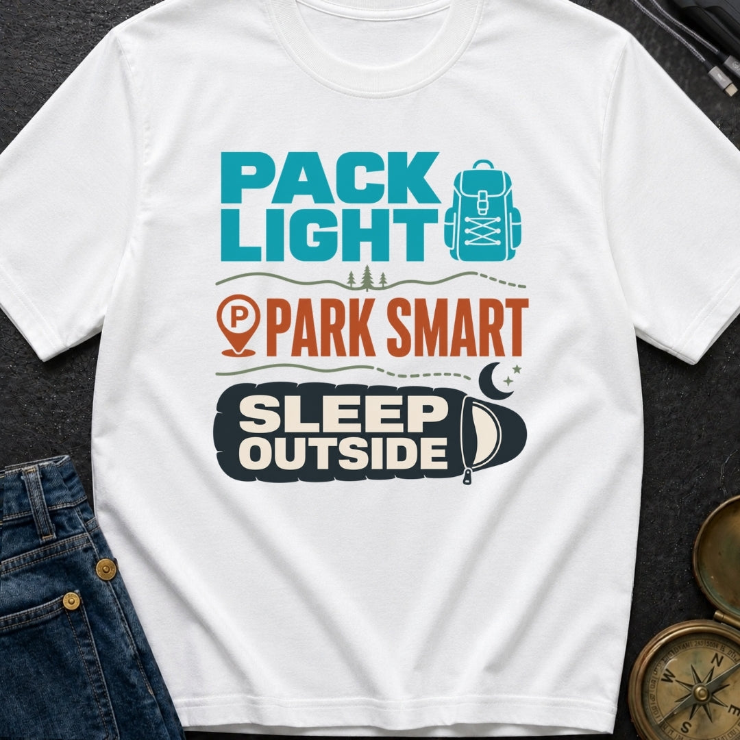 Pack Light Park Smart Sleep Outside - T-Shirt