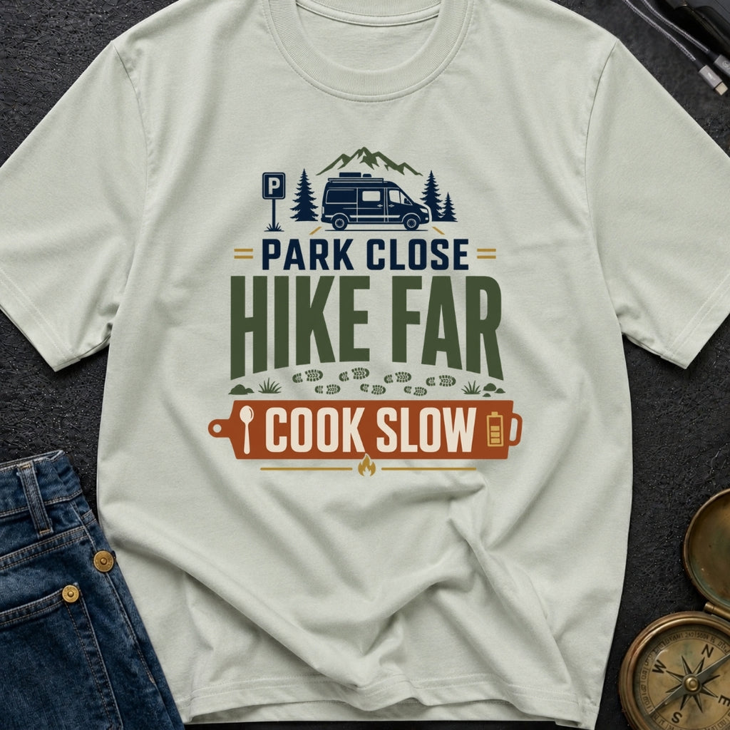 Park Close Hike Far Cook Slow - T-Shirt