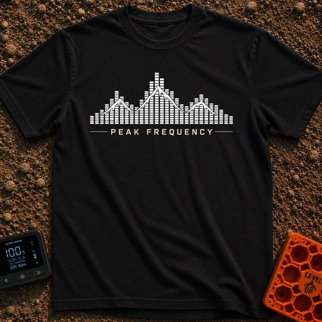 Turn Up The Altitude - T-Shirt in Black - A graphic of vertical black bars resembling an audio equalizer or digital...
