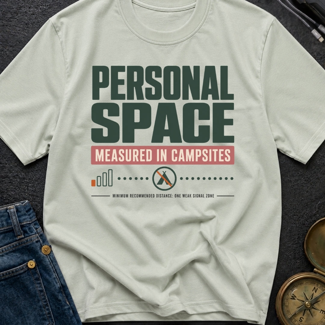 Personal Space Measured In Campsites - T-Shirt