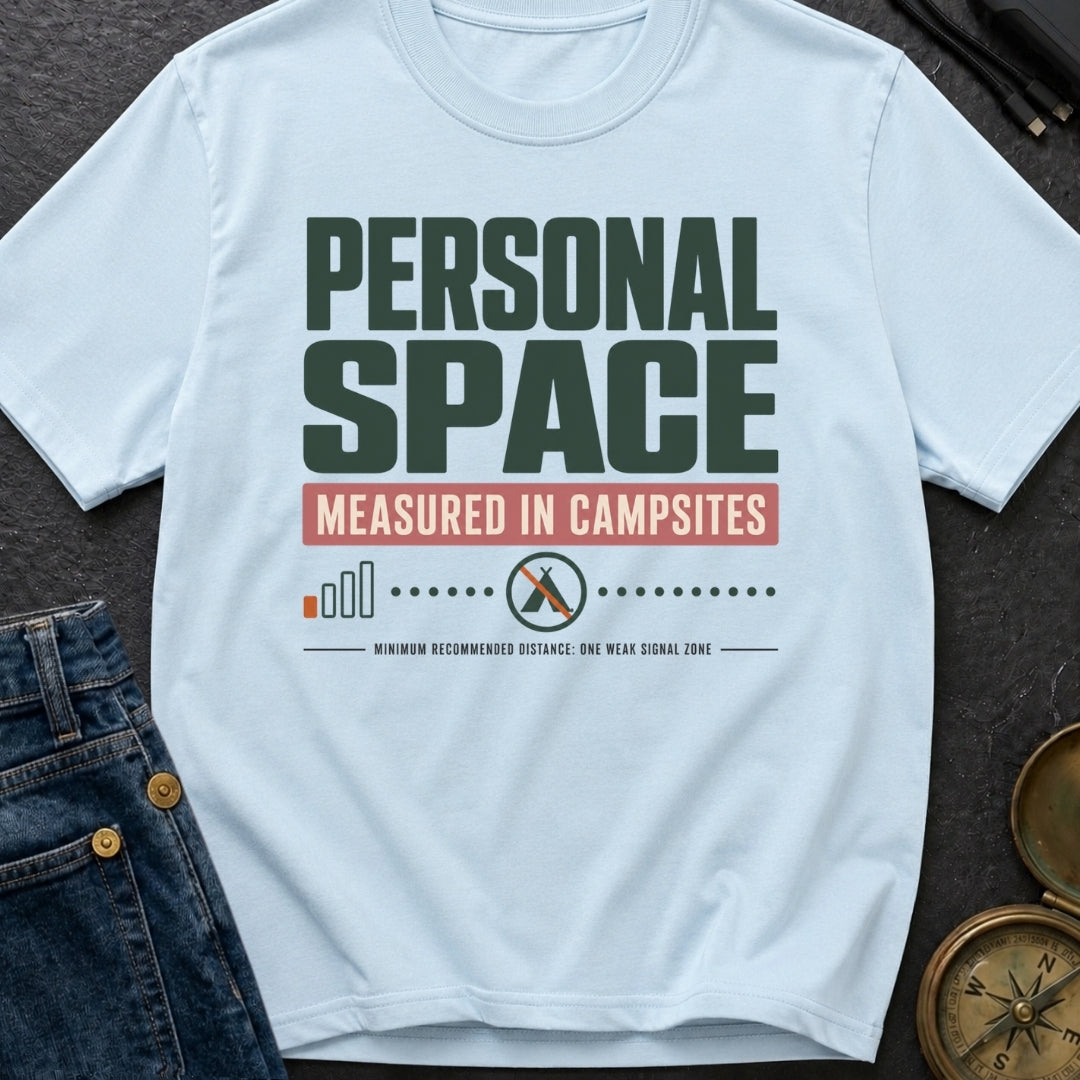 Personal Space Measured In Campsites - T-Shirt