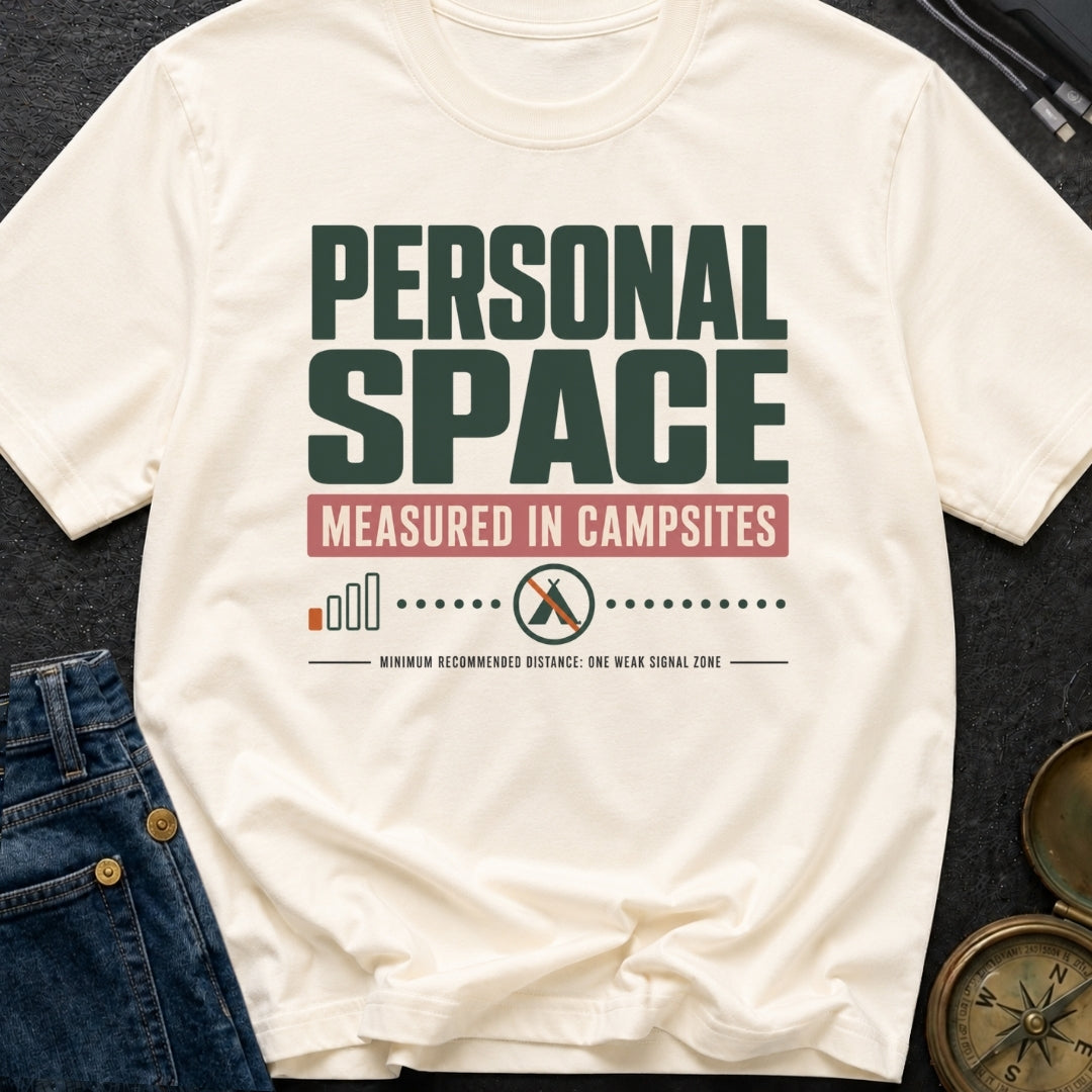 Personal Space Measured In Campsites - T-Shirt