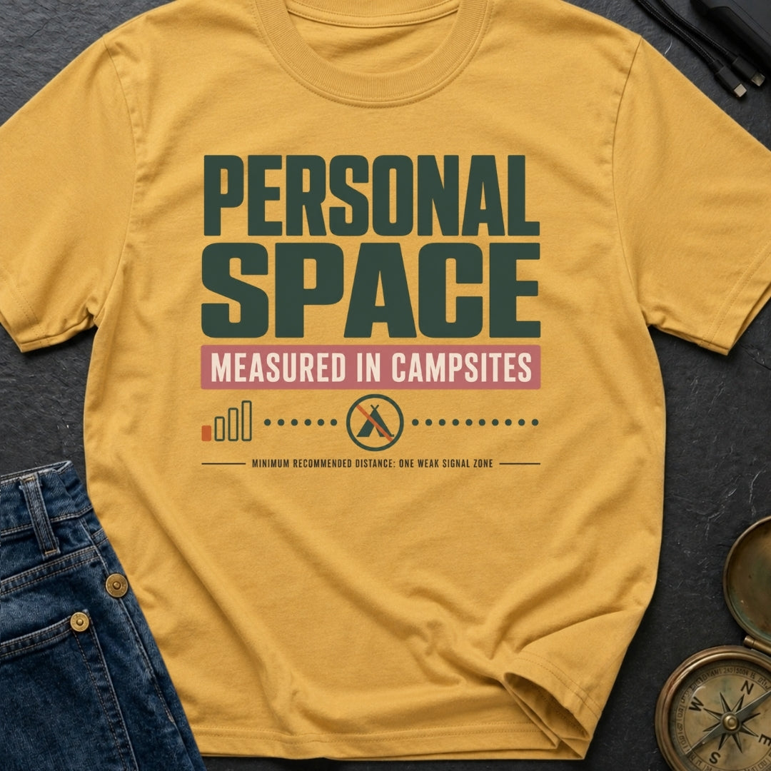 Personal Space Measured In Campsites - T-Shirt