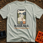 Roam While Loading - T-Shirt in Bay - A graphic of a smartphone displaying a topographic map with mountains, an RV...