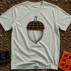 Solar Powered Nut - T-Shirt in Bay - A black and white illustration of an acorn where the top cap is designed to look...