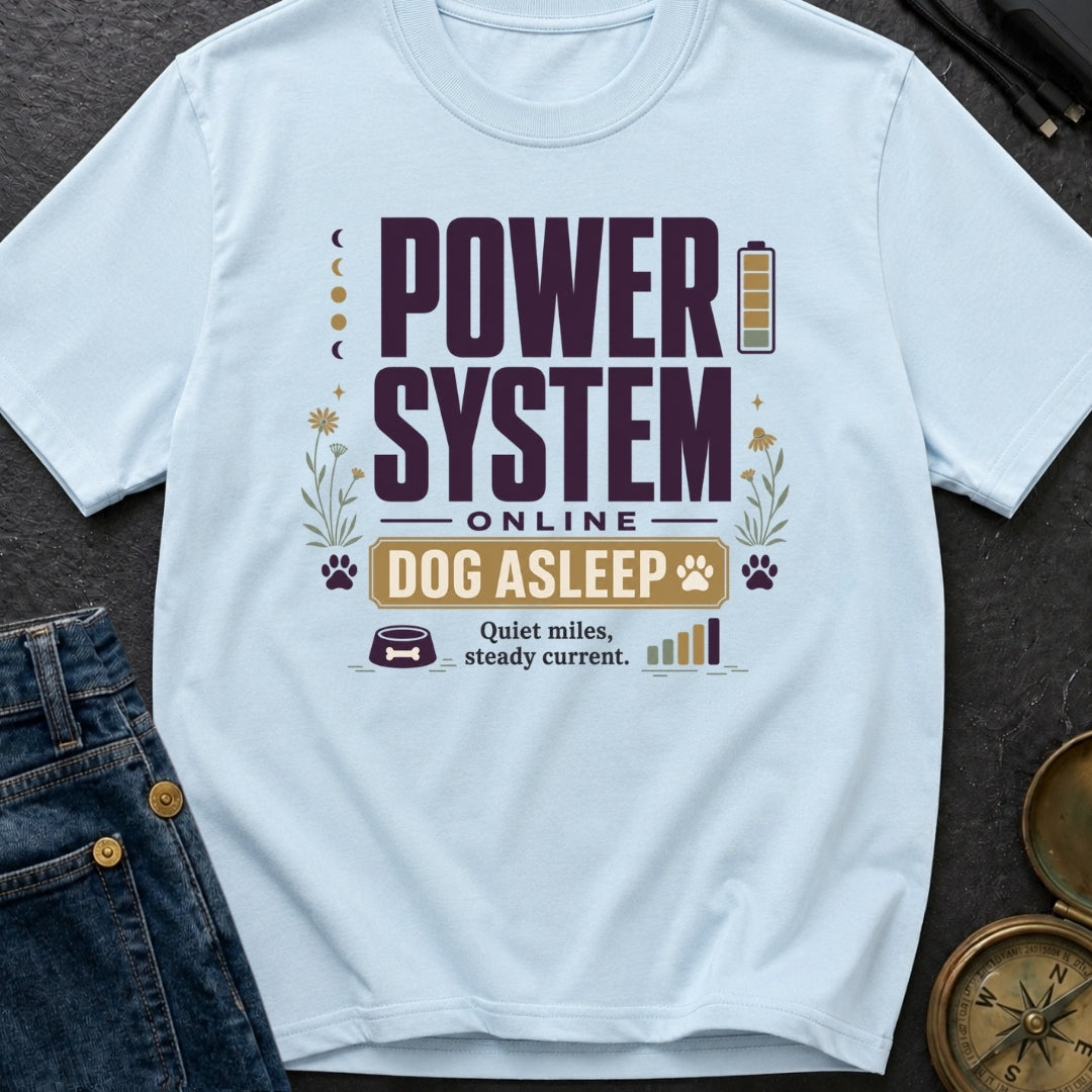 Power System Online Dog Asleep - T-Shirt