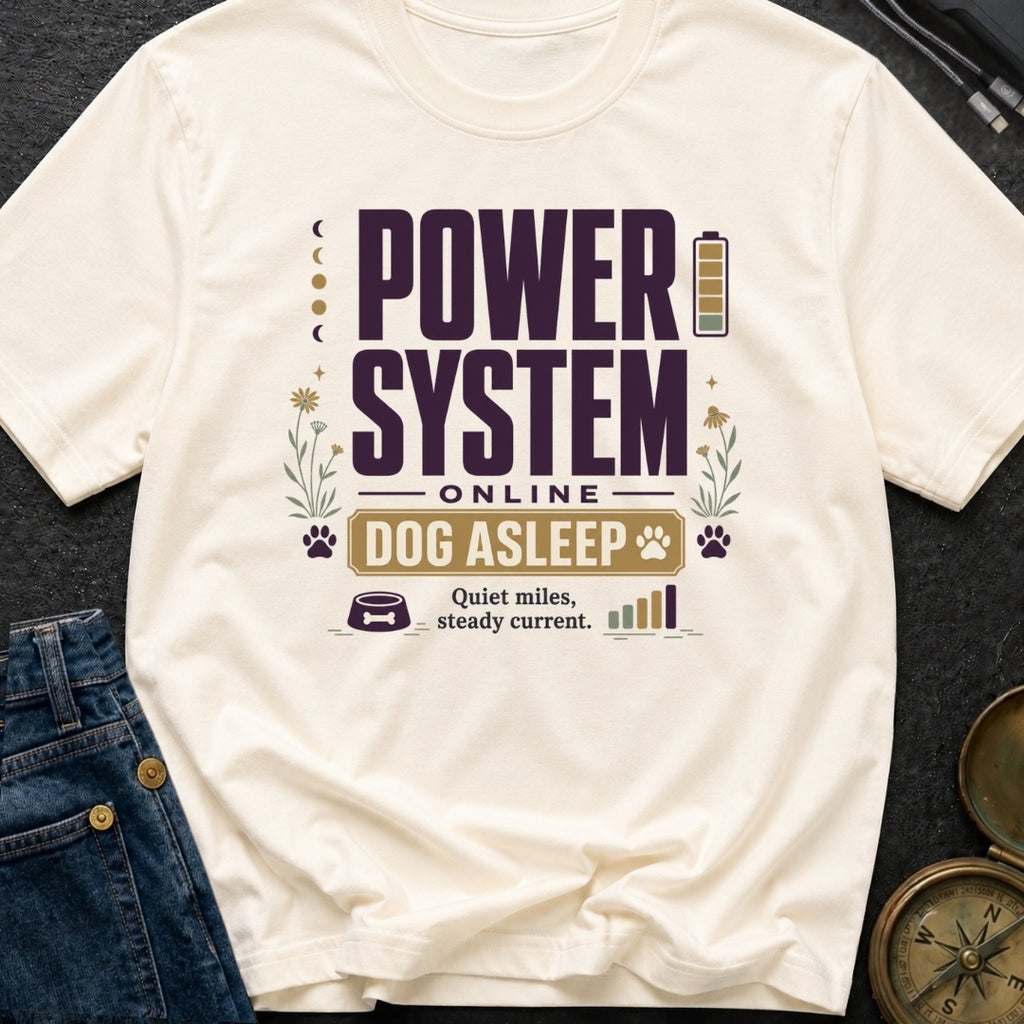 Power System Online Dog Asleep - T-Shirt