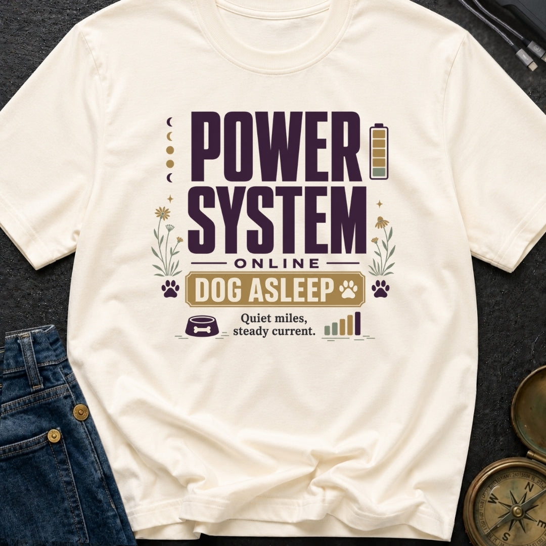 Power System Online Dog Asleep - T-Shirt