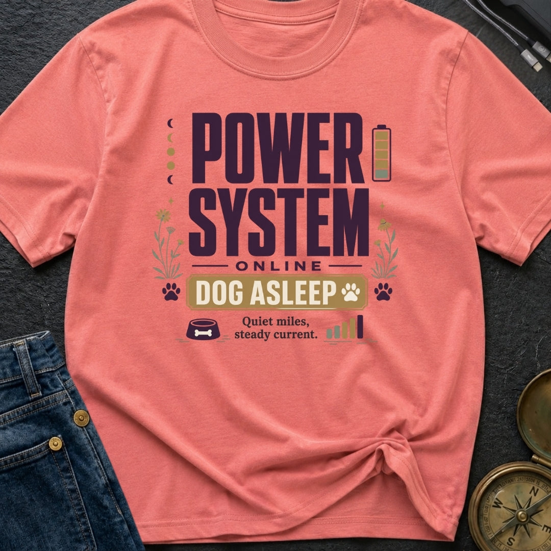 Power System Online Dog Asleep - T-Shirt