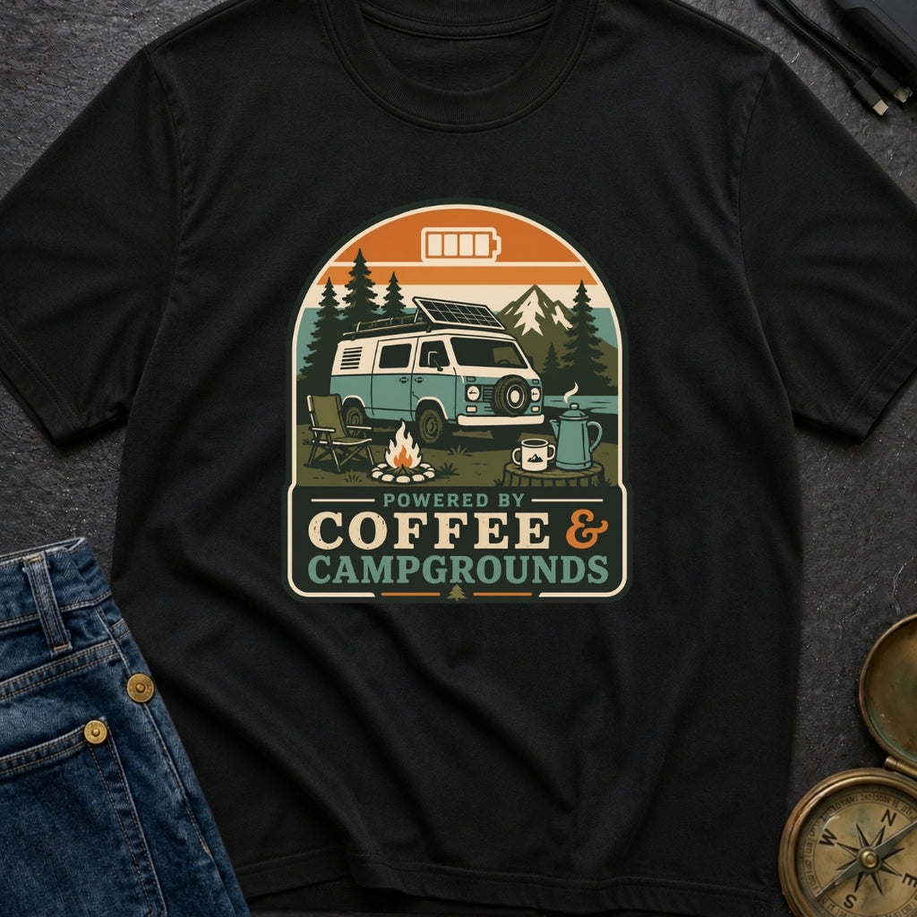 Caffeine And Campgrounds - T-Shirt