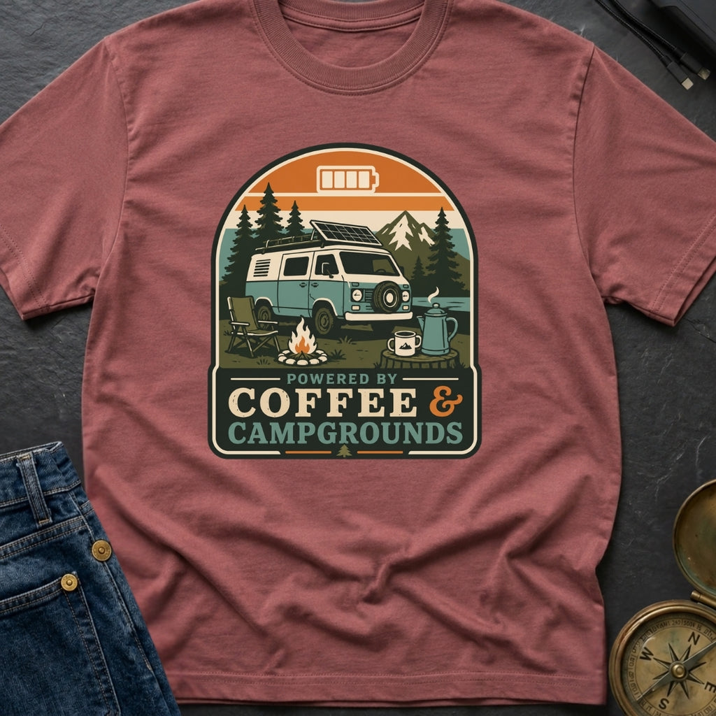 Caffeine And Campgrounds - T-Shirt