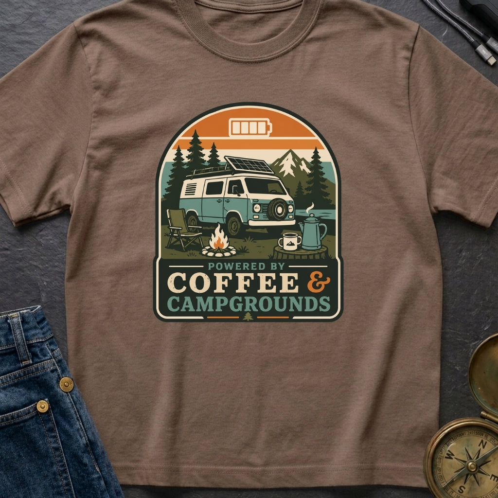 Caffeine And Campgrounds - T-Shirt