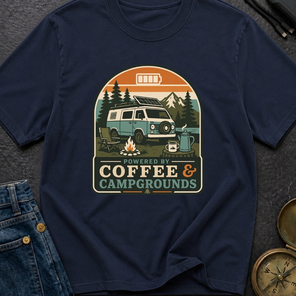Caffeine And Campgrounds - T-Shirt