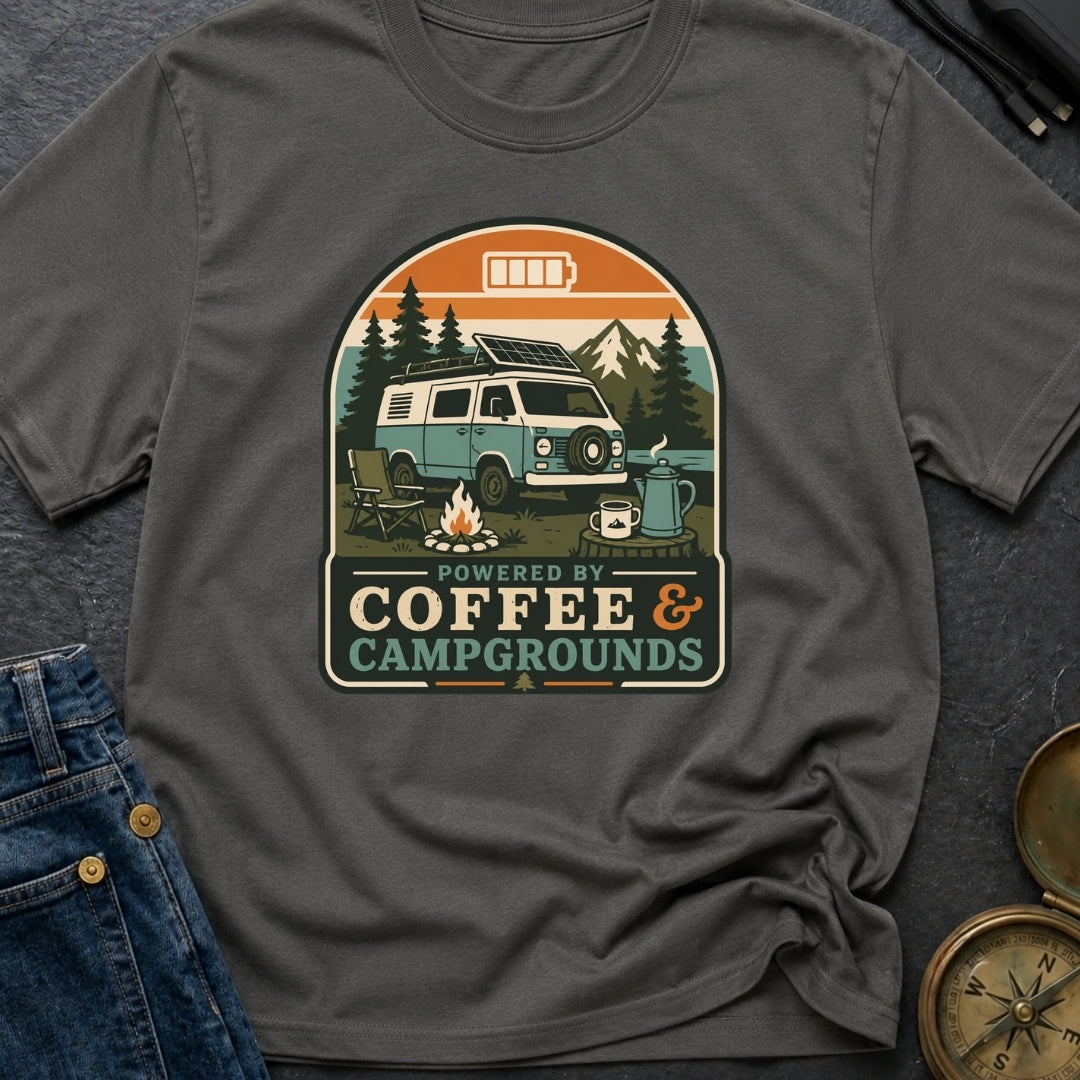Caffeine And Campgrounds - T-Shirt