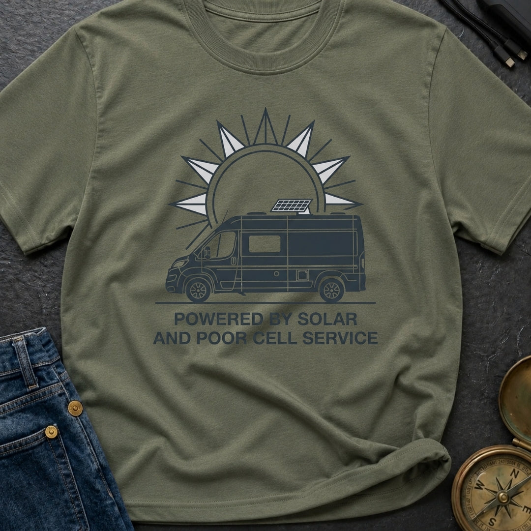 Powered By Solar And Poor Cell Service - T-Shirt