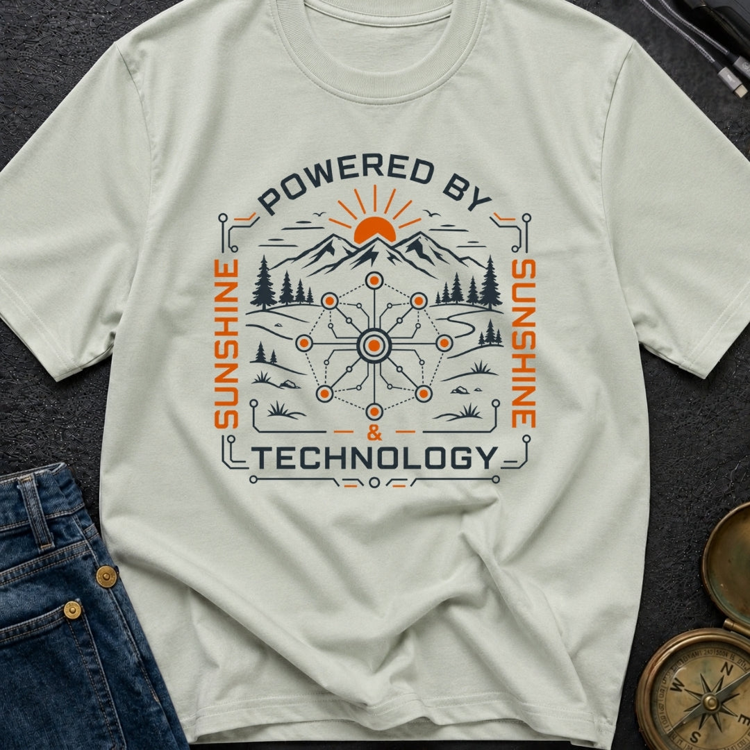 Powered By Sunshine And Technology - T-Shirt